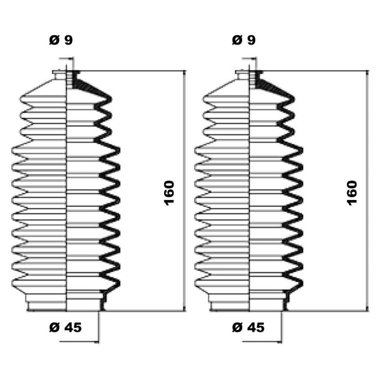 Soufflet de direction (Soufflet de cremaillere) MOOG ref. K150058