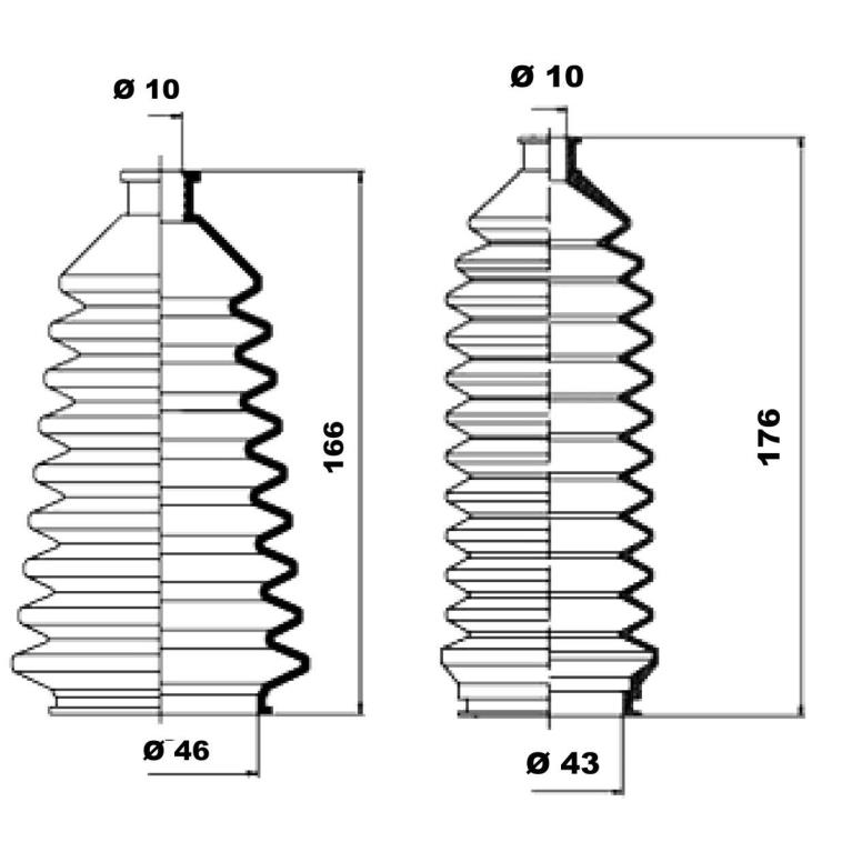 Soufflet de direction (Soufflet de cremaillere) MOOG ref. K150063