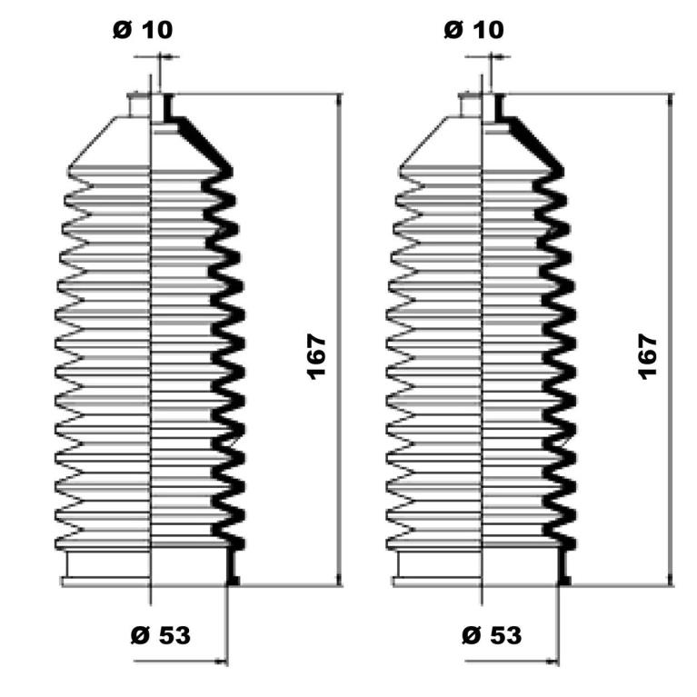 Soufflet de direction (Soufflet de cremaillere) MOOG ref. K150067