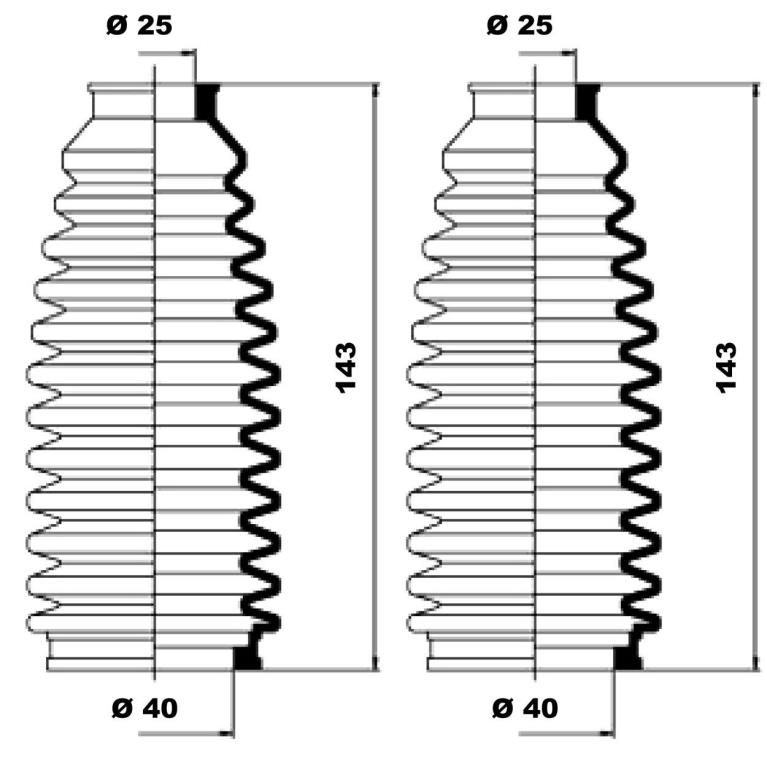 Soufflet de direction (Soufflet de cremaillere) MOOG ref. K150081