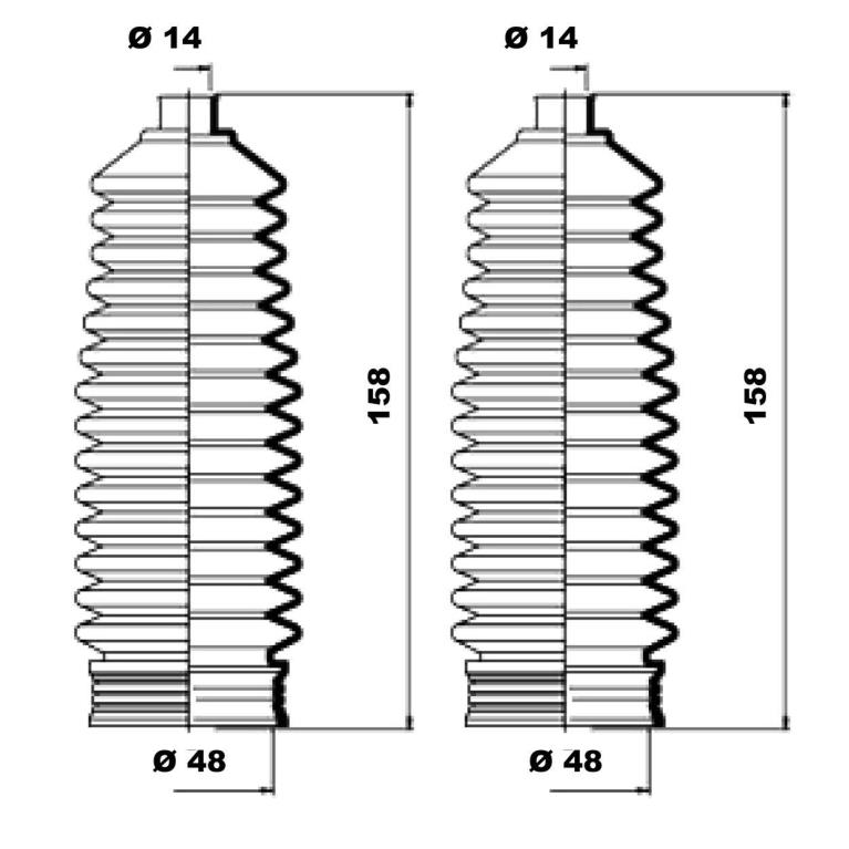 Soufflet de direction (Soufflet de cremaillere) MOOG ref. K150086