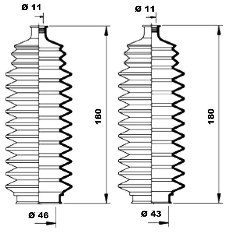 Conjunto de vedantes do fole de direção MOOG ref. K150098