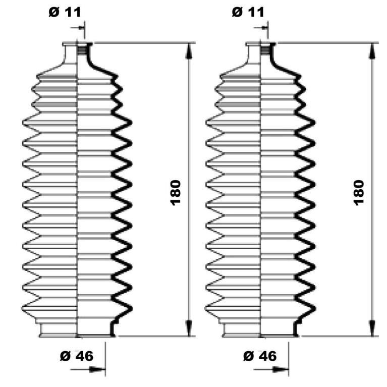 Soufflet de direction (Soufflet de cremaillere) MOOG ref. K150104