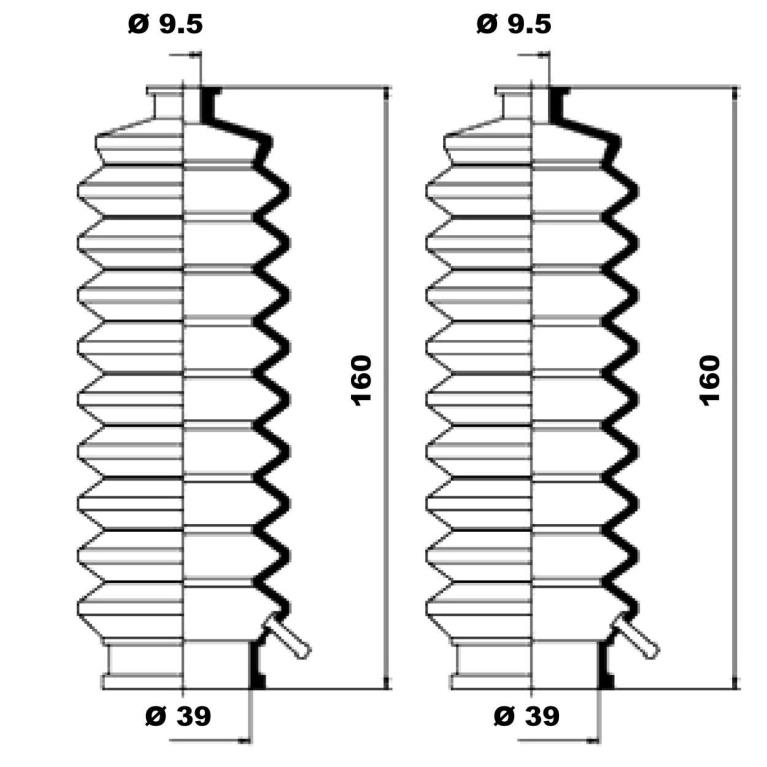 Conjunto de vedantes do fole de direção MOOG ref. K150106