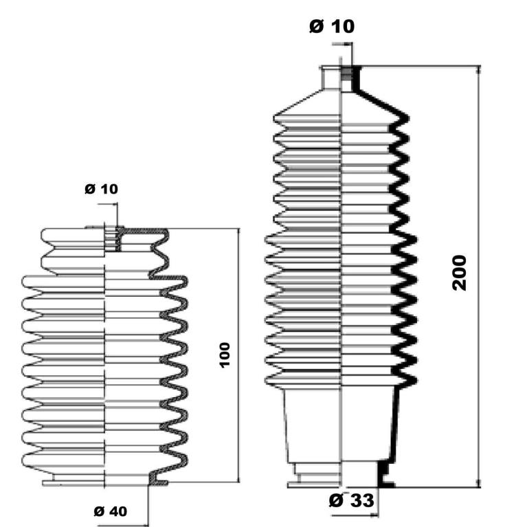 Soufflet de direction (Soufflet de cremaillere) MOOG ref. K150107