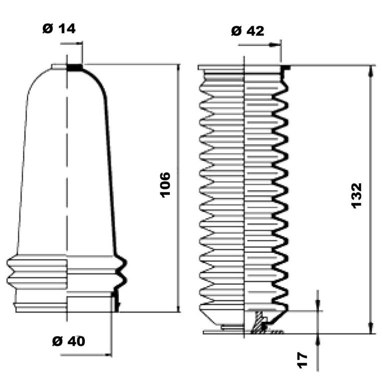 Jeu de joints-soufflets, direction (Soufflet de cremaillere) MOOG K150123