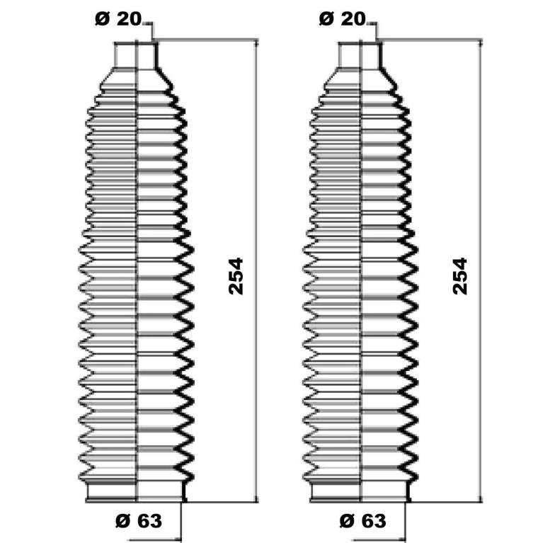 Soufflet de direction (Soufflet de cremaillere) MOOG ref. K150142