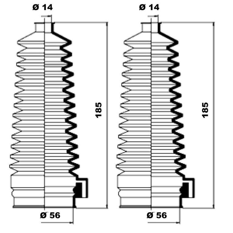 Soufflet de direction (Soufflet de cremaillere) MOOG ref. K150144