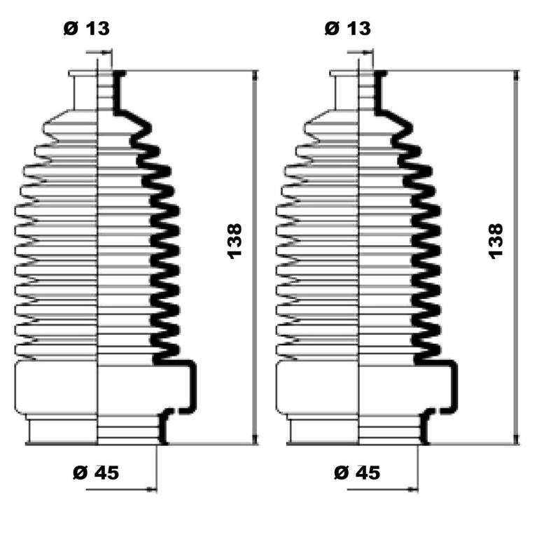 Soufflet de direction (Soufflet de cremaillere) MOOG ref. K150146