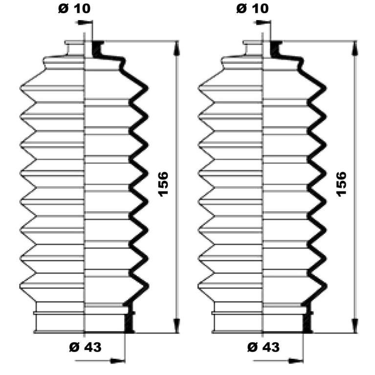 Soufflet de direction (Soufflet de cremaillere) MOOG ref. K150154