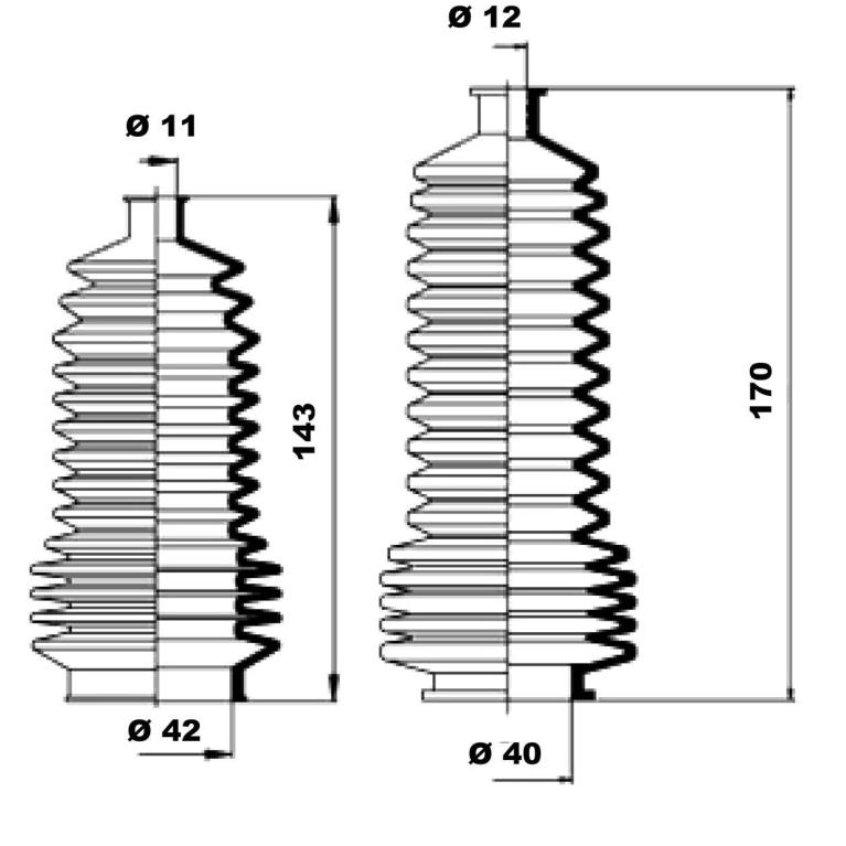 Soufflet de direction (Soufflet de cremaillere) MOOG ref. K150157
