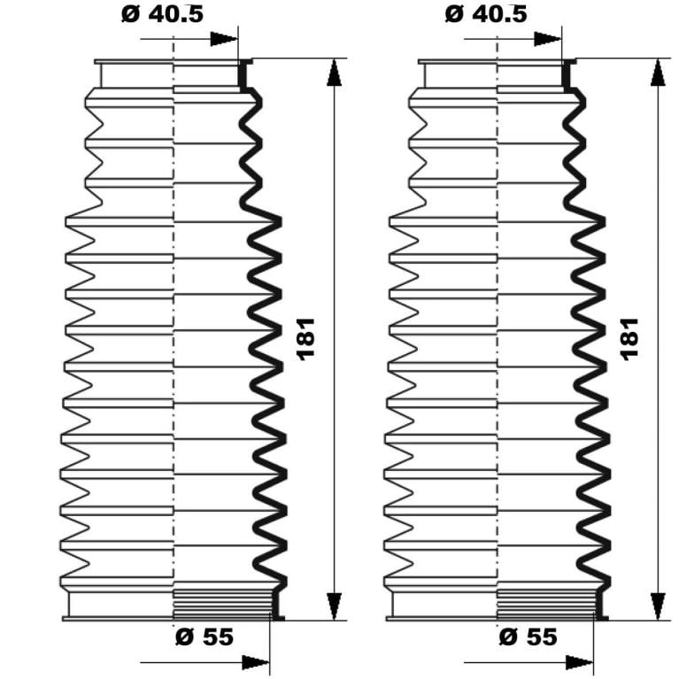Soufflet de direction (Soufflet de cremaillere) MOOG ref. K150163
