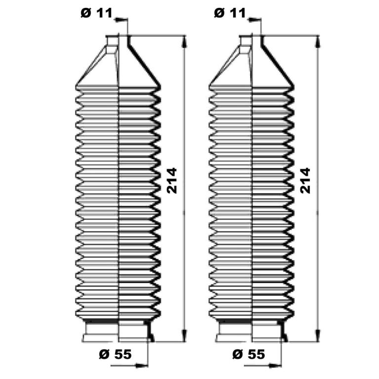 Soufflet de direction (Soufflet de cremaillere) MOOG ref. K150167