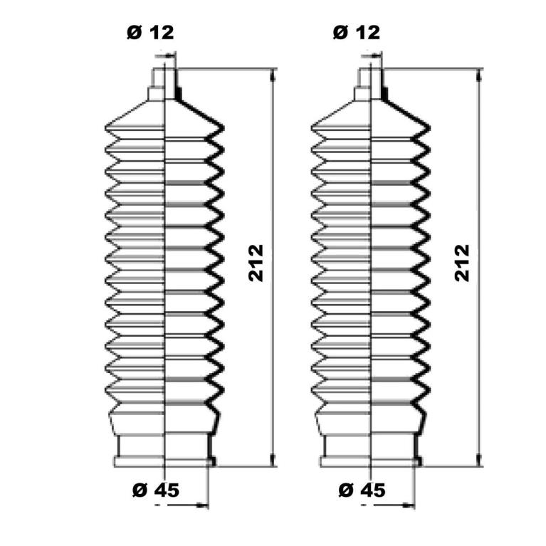 Soufflet de direction (Soufflet de cremaillere) MOOG ref. K150187