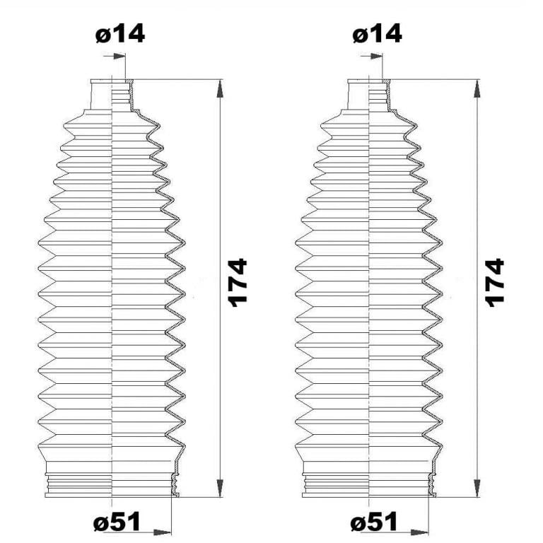 Soufflet de direction (Soufflet de cremaillere) MOOG ref. K150215