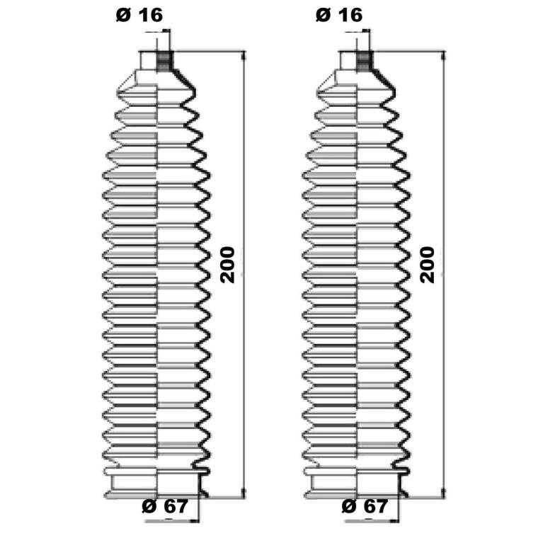 Soufflet de direction (Soufflet de cremaillere) MOOG K150223