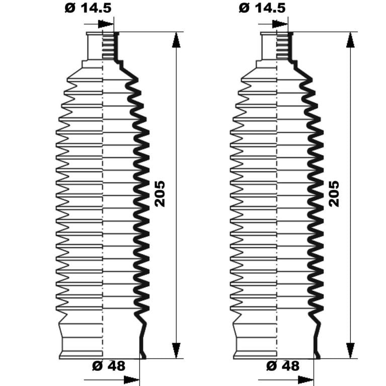 Soufflet de direction (Soufflet de cremaillere) MOOG ref. K150235