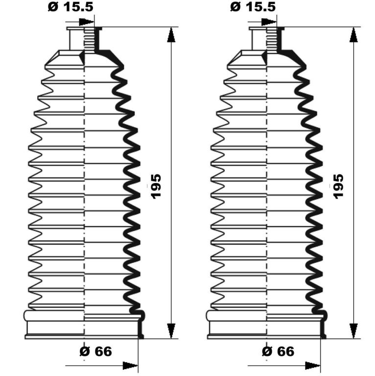 Soufflet de direction (Soufflet de cremaillere) MOOG ref. K150237