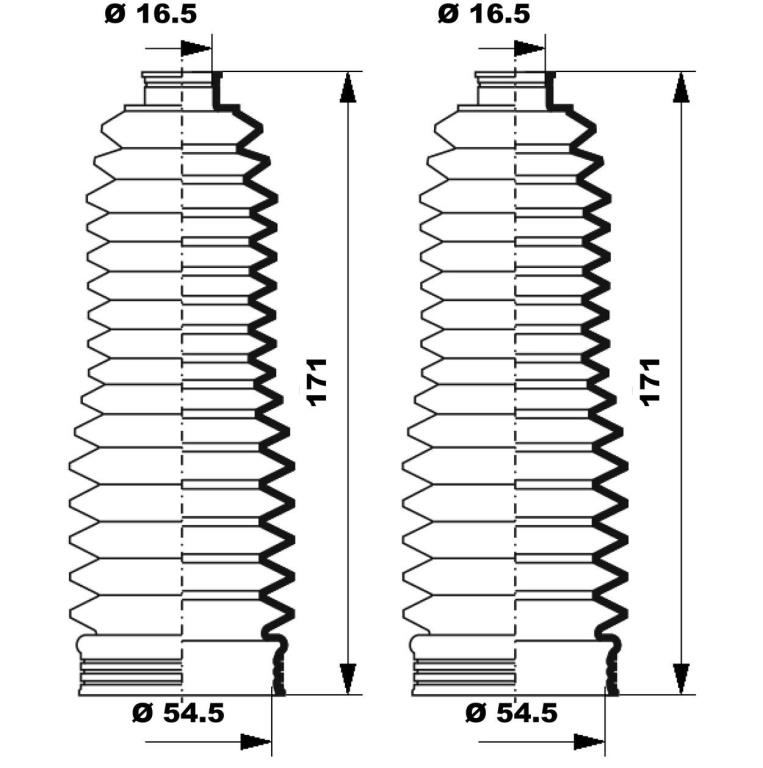 Soufflet de direction (Soufflet de cremaillere) MOOG ref. K150239