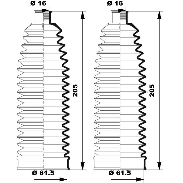 Soufflet de direction (Soufflet de cremaillere) MOOG ref. K150241