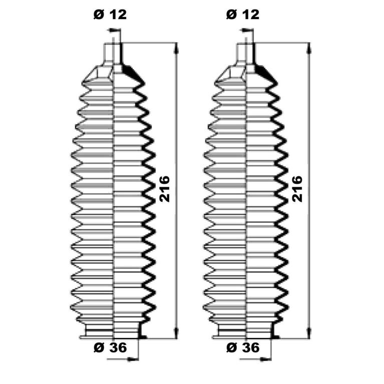 Soufflet de direction (Soufflet de cremaillere) MOOG ref. K150243