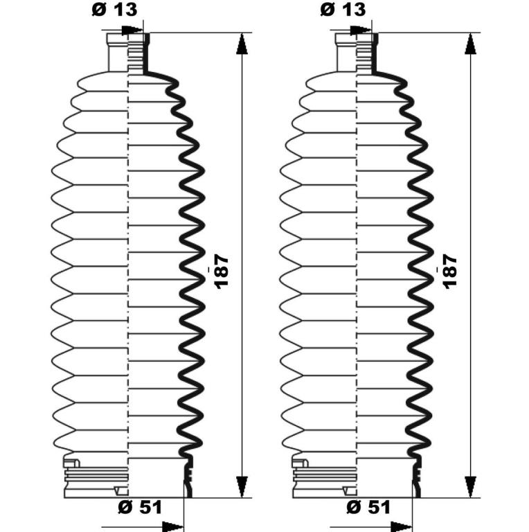 Soufflet de direction (Soufflet de cremaillere) MOOG ref. K150246