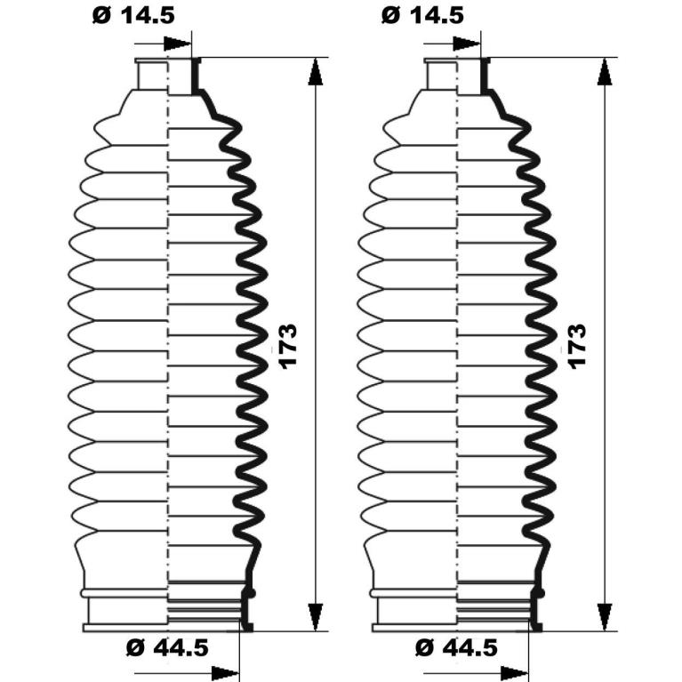 Soufflet de direction (Soufflet de cremaillere) MOOG ref. K150247