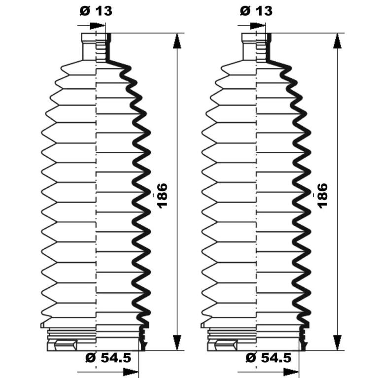 Jeu de joints-soufflets, direction MOOG ref. K150253