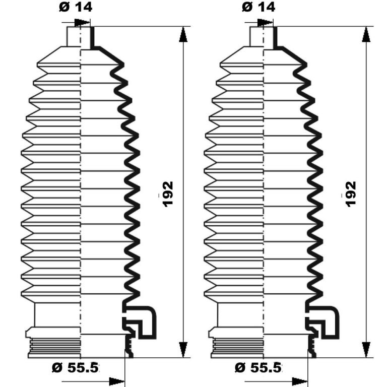 Soufflet de direction (Soufflet de cremaillere) MOOG K150260