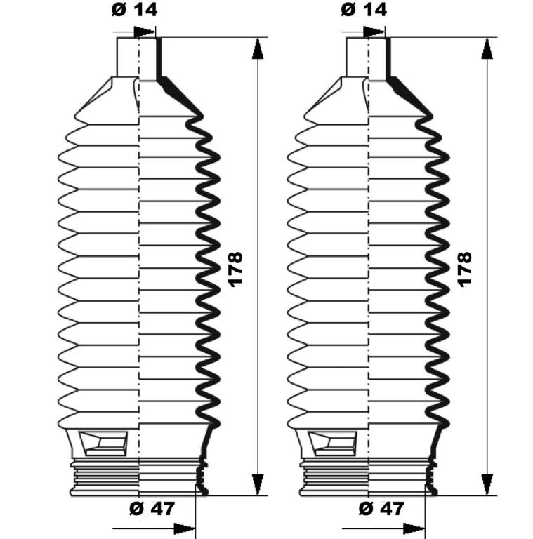 Soufflet de direction (Soufflet de cremaillere) MOOG ref. K150262