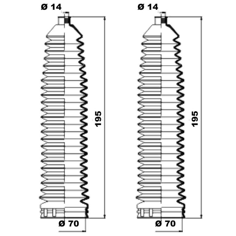 Juego de fuelles, dirección MOOG ref. K150265