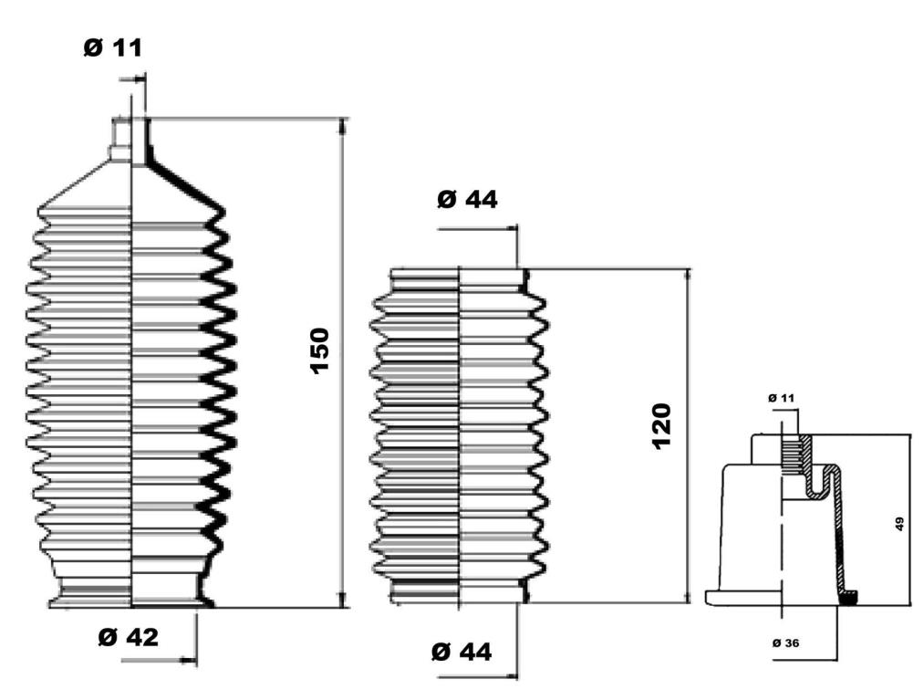 Juego de fuelles, dirección MOOG ref. K150266
