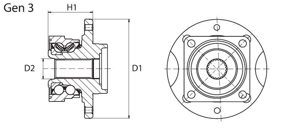 Roulement de roue MOOG ref. OP-WB-11091