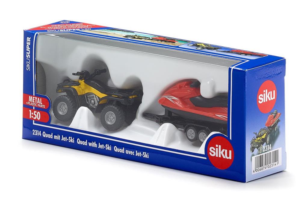 Camions, tracteurs, pompiers et petites voitures SIKU Quad avec remorque et Jet-Ski - ref. 2314