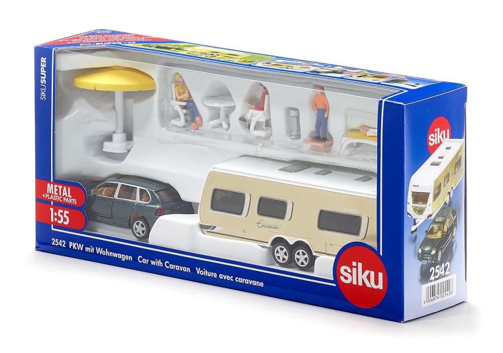 Camions, tracteurs, pompiers et petites voitures SIKU Voiture avec caravane - ref. 2542