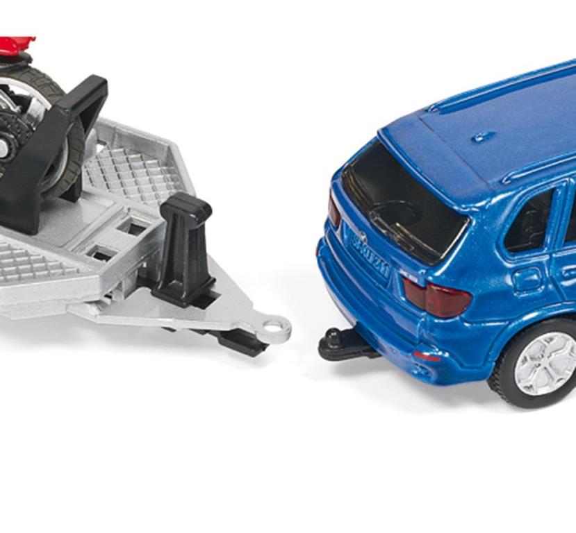 Camions, tracteurs, pompiers et petites voitures SIKU Voiture avec remorque et motocyclette - ref. 2547
