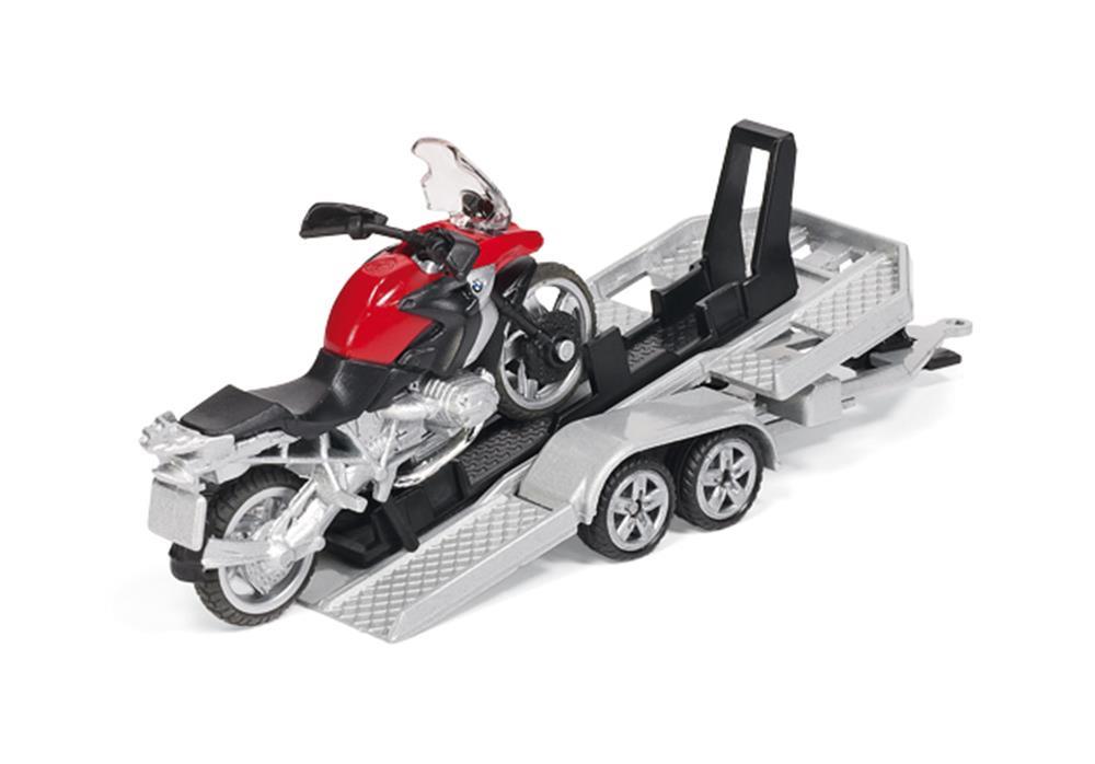 Camions, tracteurs, pompiers et petites voitures SIKU Voiture avec remorque et motocyclette - ref. 2547