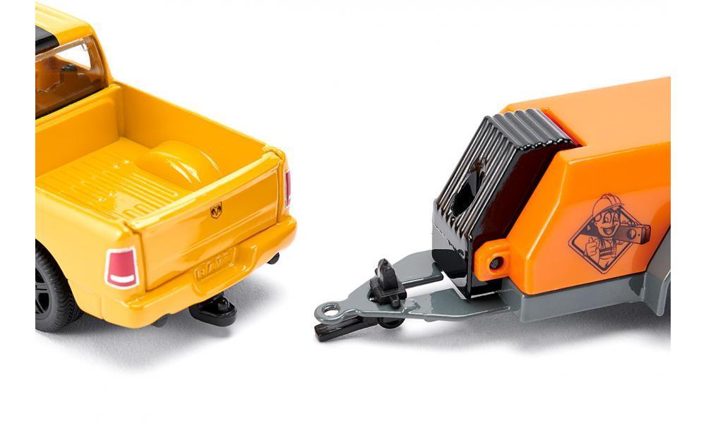 Camions, tracteurs, pompiers et petites voitures SIKU RAM 1500 avec remorque compresseur - ref. 3505