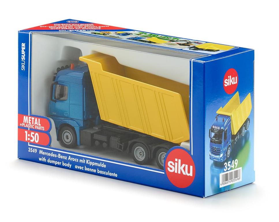 Camions, tracteurs, pompiers et petites voitures SIKU Mercedes-Benz Arocs avec benne basculante - ref. 3549