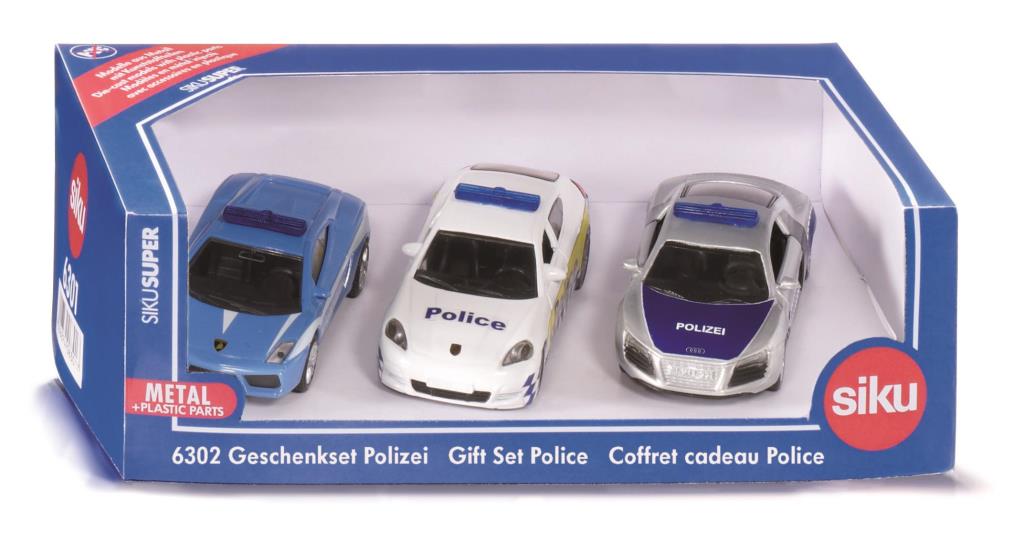 Camions, tracteurs, pompiers et petites voitures SIKU 3 véhicules de police - ref. 6302