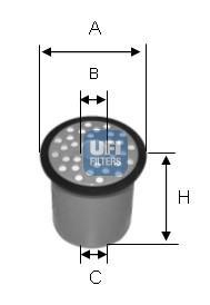 Filtre à carburant (Filtre à gasoil) UFI Filters ref. 24.388.00