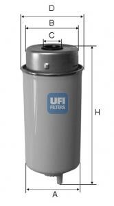 Filtre à carburant (Filtre à gasoil) UFI Filters ref. 24.458.00