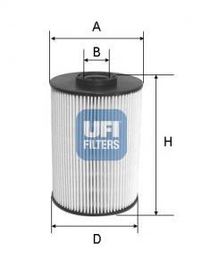 Filtro combustible UFI Filters 26.037.00
