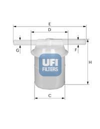 Filtre à carburant (Filtre à gasoil) UFI Filters ref. 31.018.00
