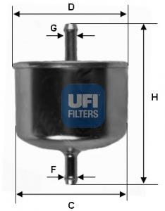 Filtre à carburant (Filtre à gasoil) UFI Filters ref. 31.626.00