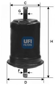Filtre à carburant (Filtre à gasoil) UFI Filters ref. 31.727.00