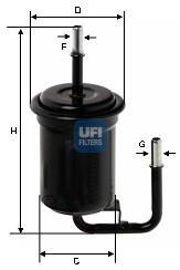 Filtre à carburant (Filtre à gasoil) UFI Filters ref. 31.751.00
