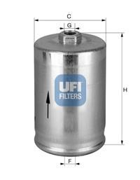Filtre à carburant (Filtre à gasoil) UFI Filters ref. 31.814.00
