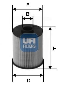 Filtre à carburant (Filtre à gasoil) UFI Filters ref. 26.077.00