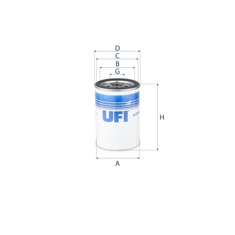 Filtre à huile UFI Filters ref. 23.117.00